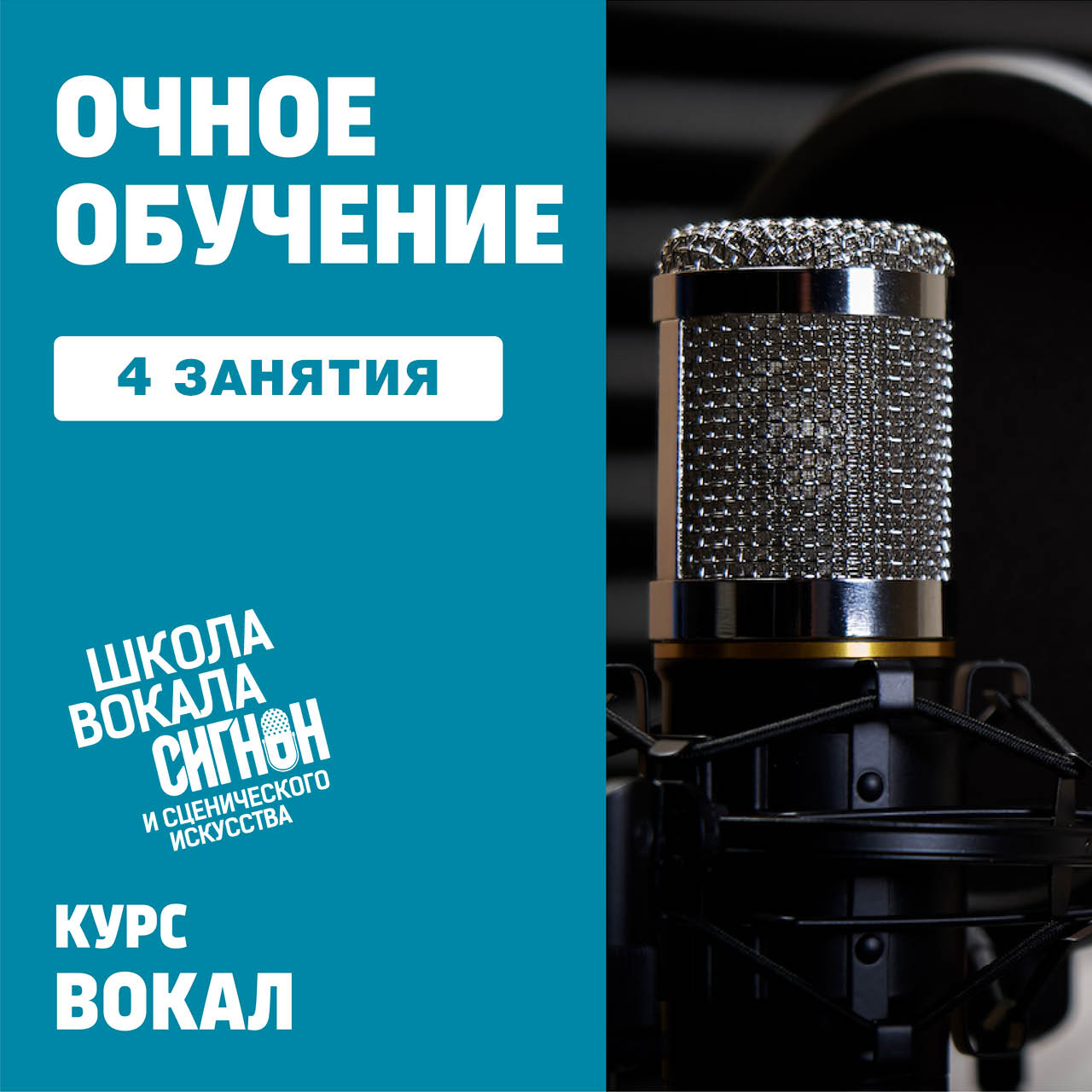 Вокал 4 индивидуальных занятия - записаться на оффлайн-курс: обучение и  музыкальные курсы от Музторг