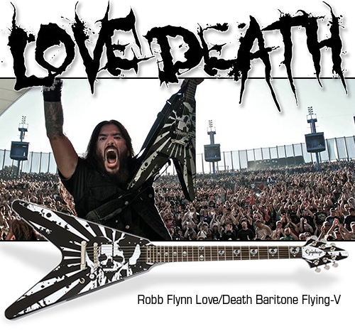 В продаже подписная гитара Epiphone Robb Flynn Love/Death Baritone Flying V!