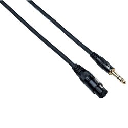 Gewa Instrument Cable Stereo Basic Line 1.5m, Black (Stereo Jack 6.3 mm -  Stereo Jack 6.3 mm) 190020